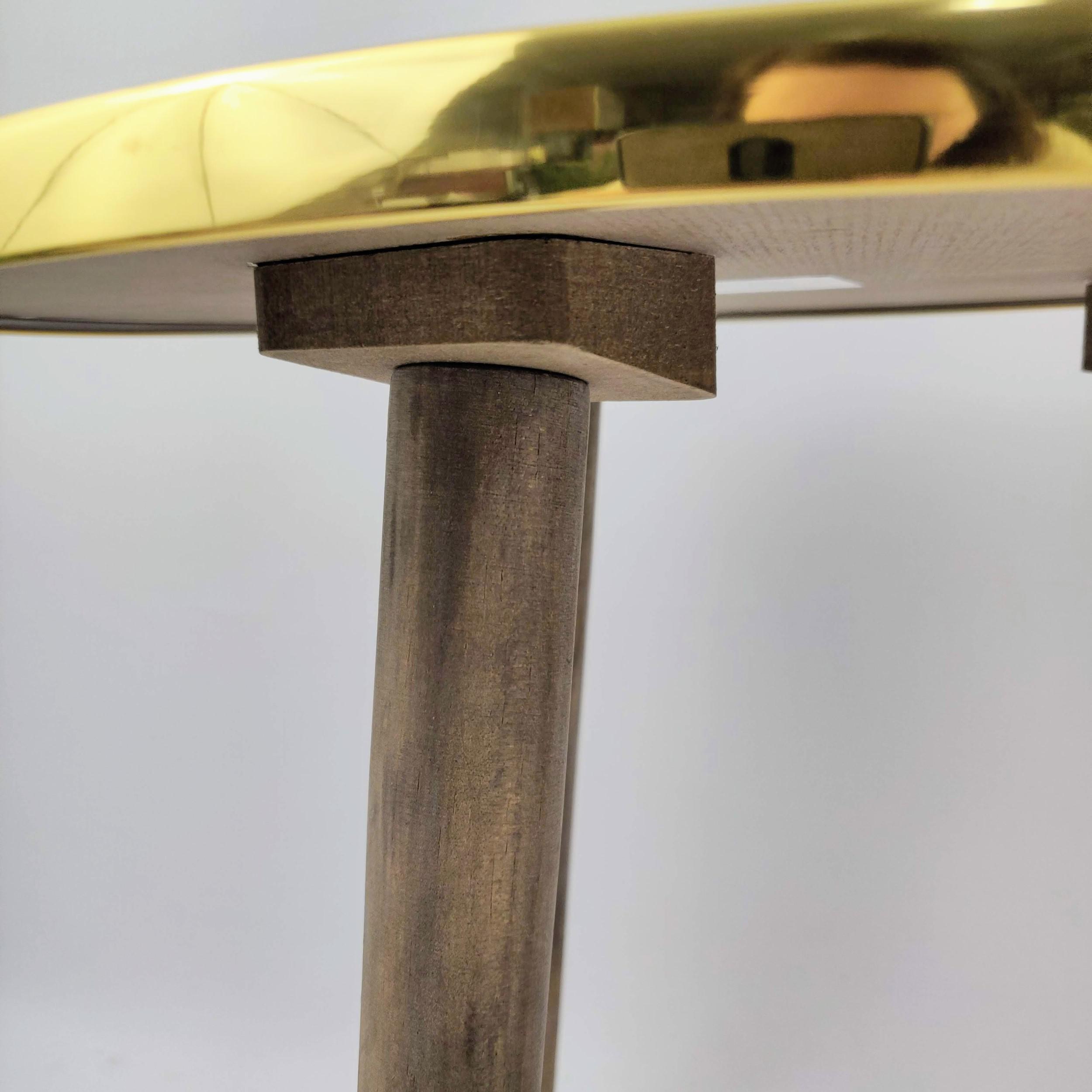Mesa Lateral Centro Metal Madeira Dourado 40/30Cm 2 Peças