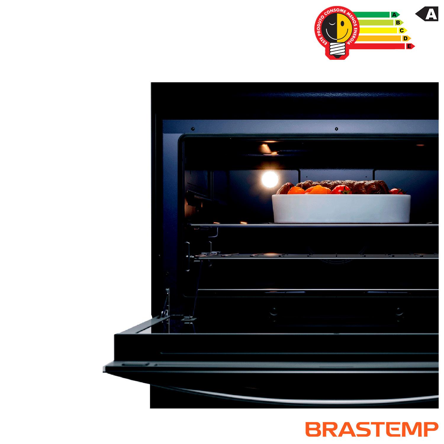 Miniatura Fogão Brastemp 5 Bocas Preto com Turbo Chama com Mesa de Vidro - BFS5VCE Bivolt