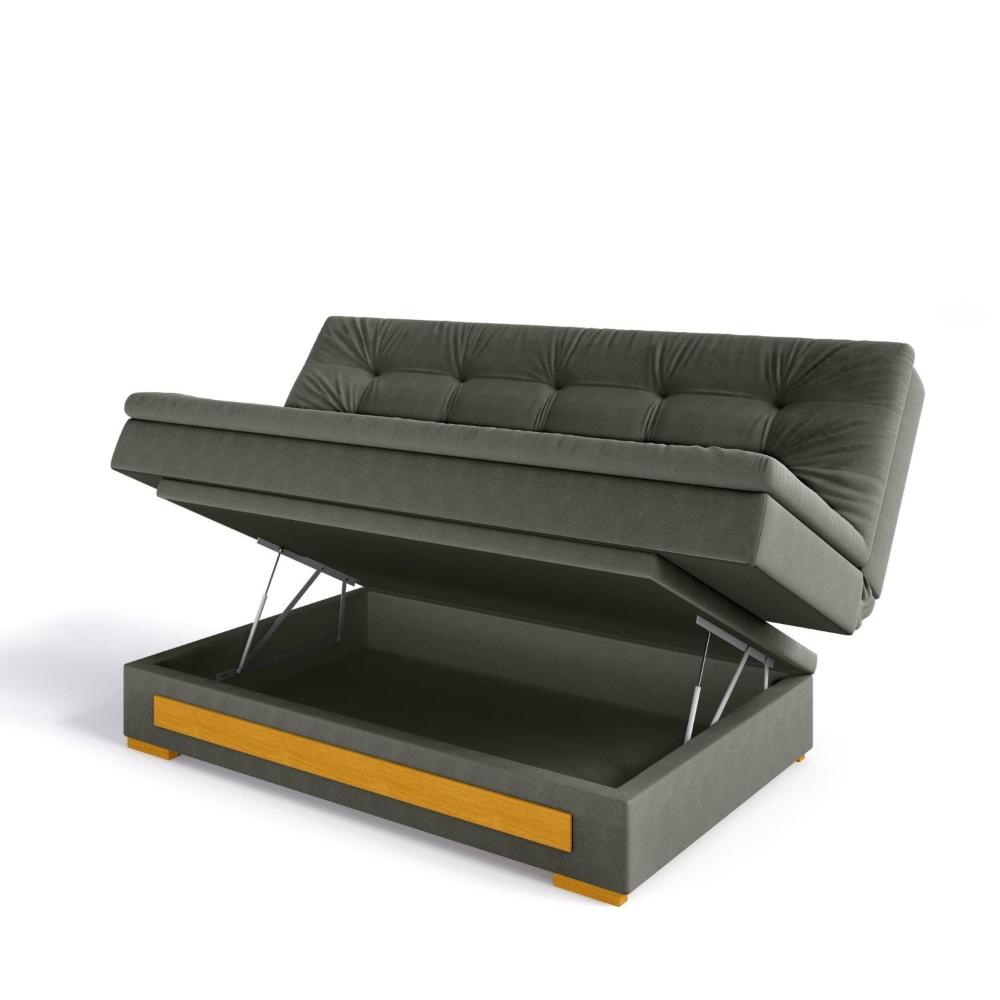 Sofa Cama com Baú Berilo Cinza