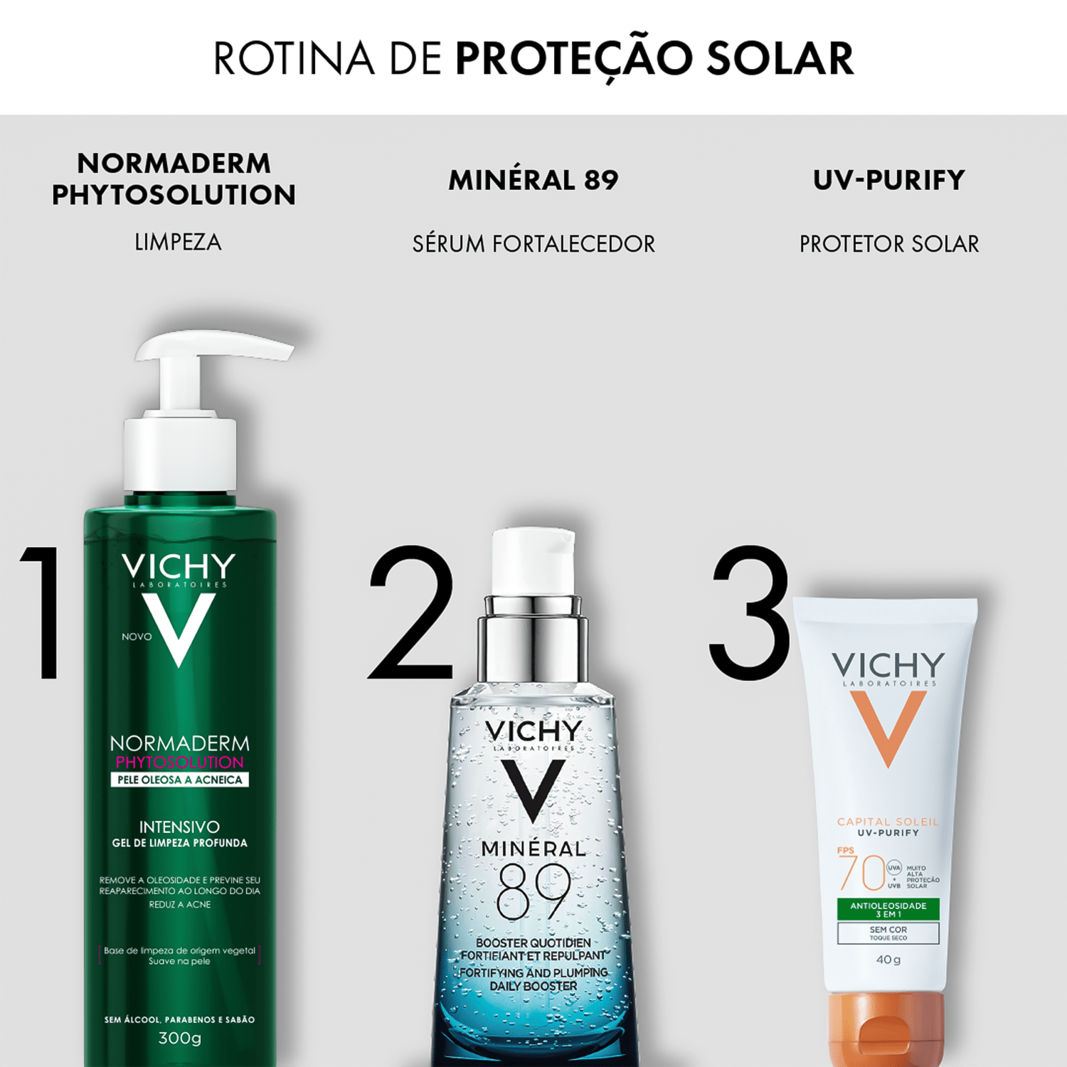 Miniatura Vichy Purify Cor Média FPS 70 - Protetor Solar Facial 40g