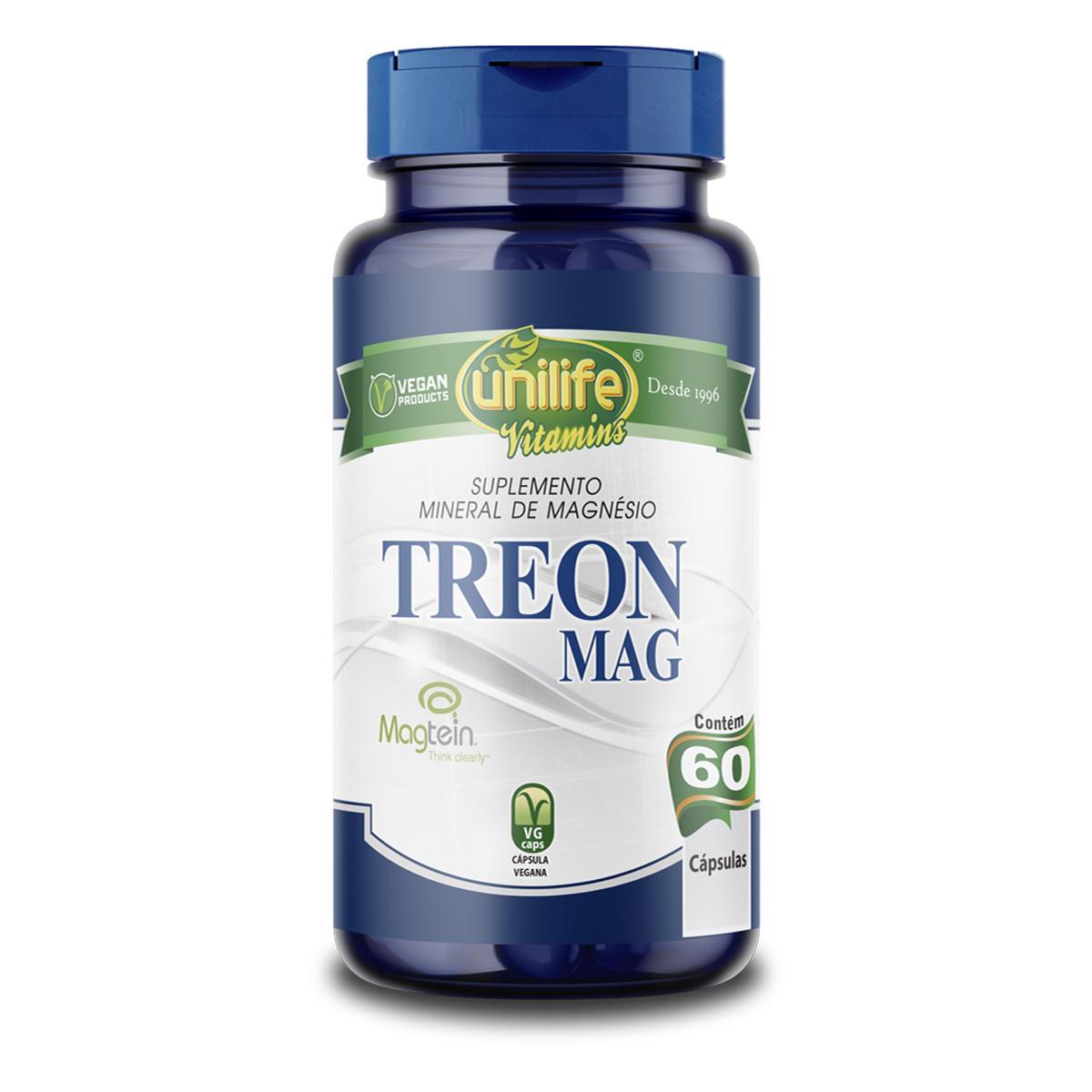 Miniatura Kit 3 Treon Mag Magnésio Treonato Unilife 60 Cápsulas
