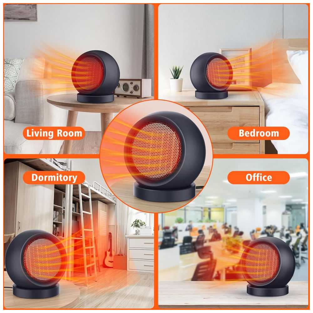 Aquecedor de Mesa Coolfor, Eficiente e Rápido, Ideal para Ambientes Internos - Roxo e Prateado - 1200W