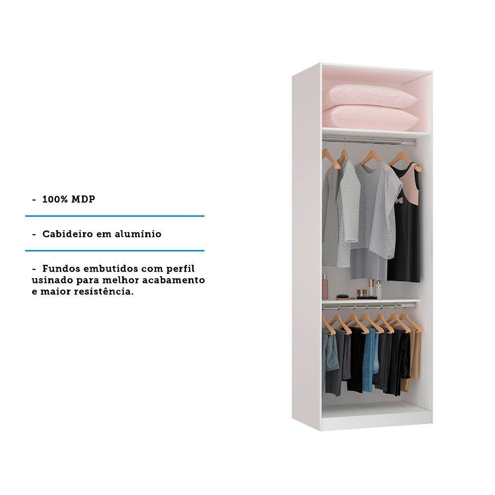 Miniatura Guarda Roupa 804cm 2 Cabideiros Prateleira E Maleiro Branco