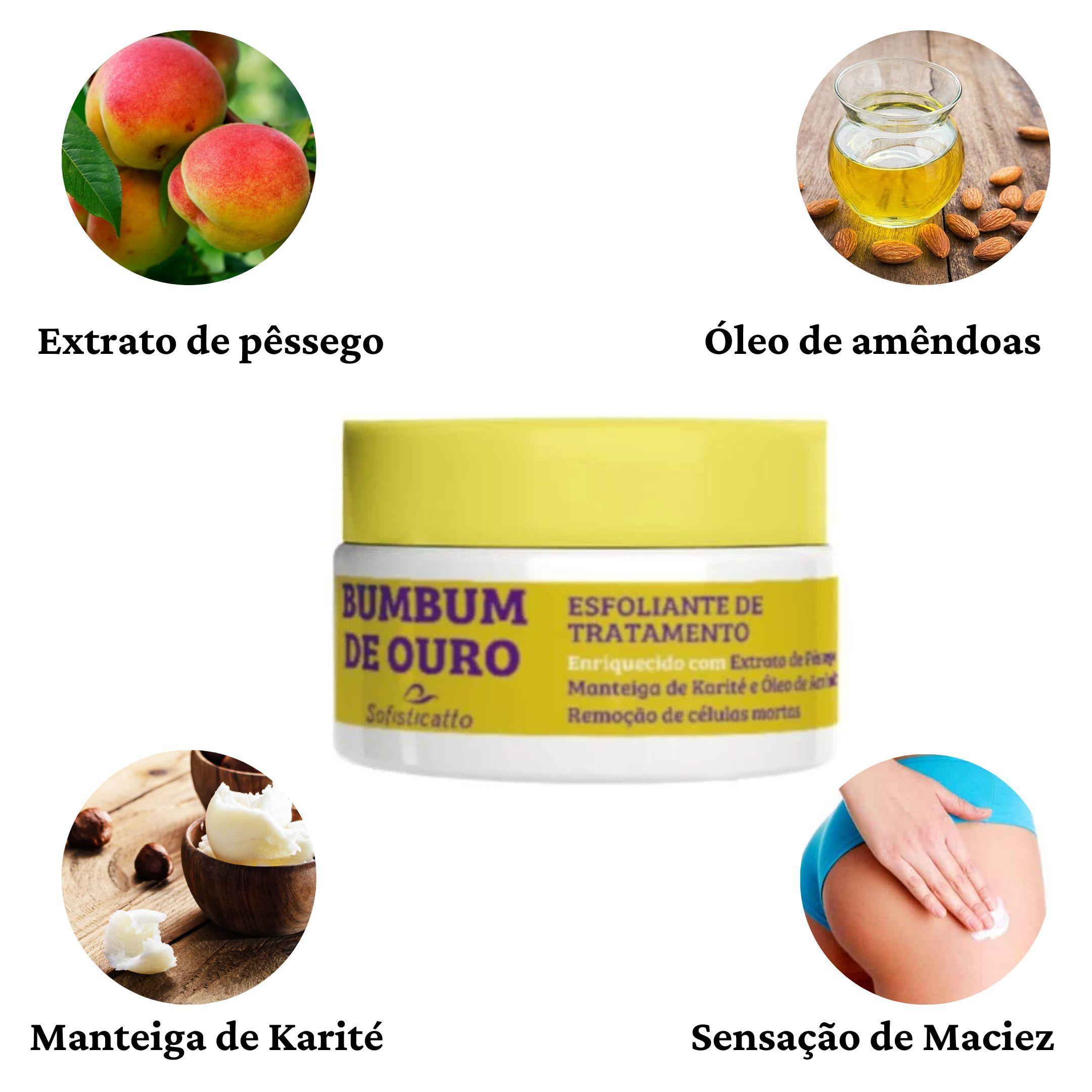 Miniatura Esfoliante Bumbum De Ouro Extrato De Pêssego Karité Amêndoa