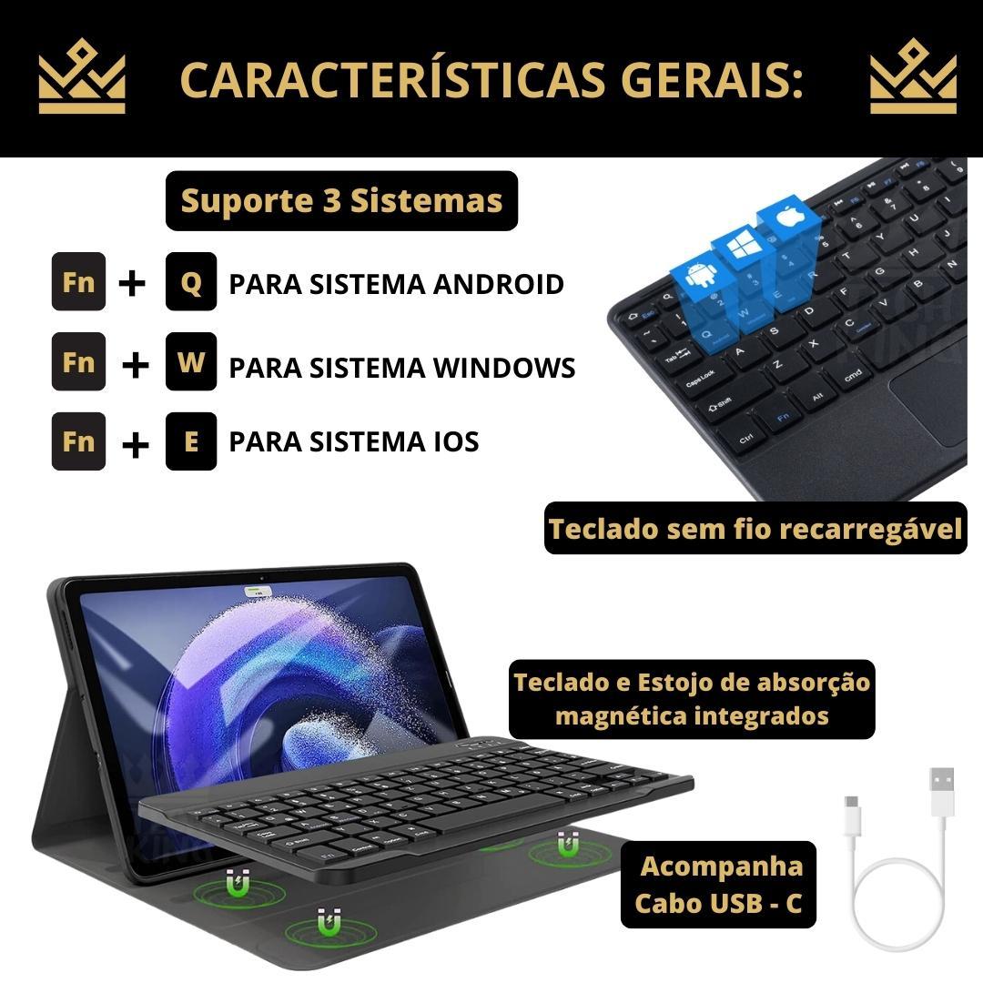 Miniatura Capa Com Teclado Magnético Redmi Pad Se 8,7 - Anti Queda