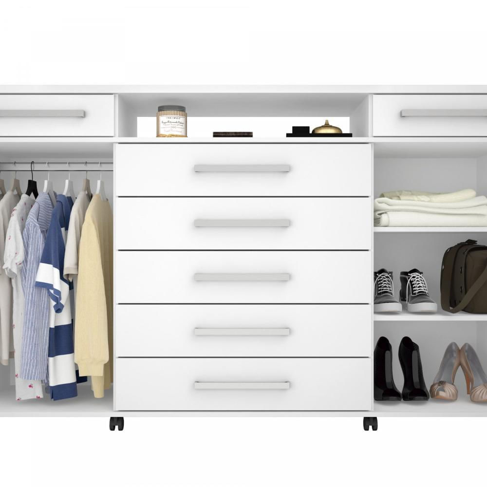 Miniatura Cômoda 2 Portas 7 Gavetas Paris Yescasa Branco Cômoda 2 Portas 7 Gavetas Paris Espresso Móveis Branco
