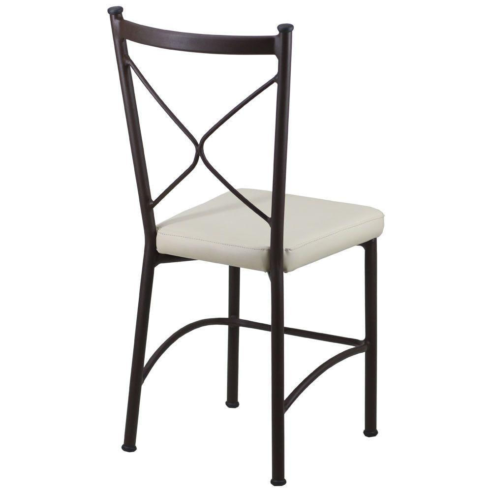 Miniatura Kit 2 Cadeiras Buffet Em Alumínio Marrom Com Bege