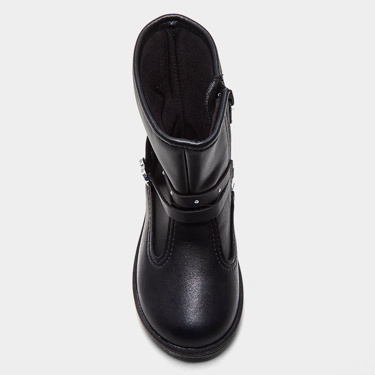 Miniatura Bota Infantil Molekinha Cano Médio 212721923580 Menina Preto - 20