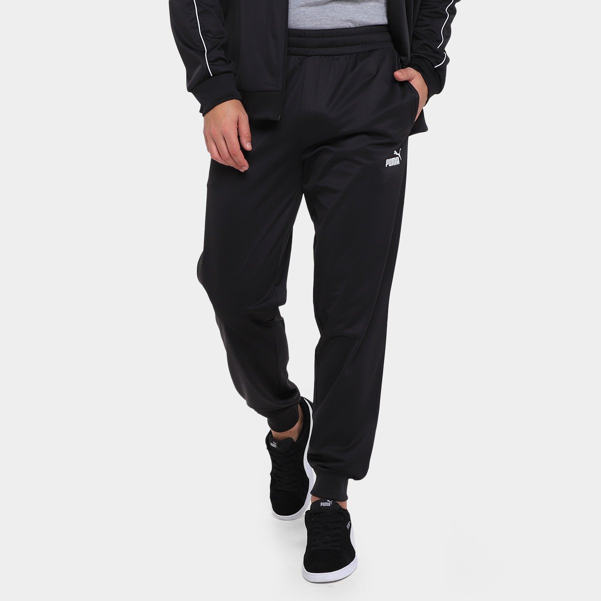 Miniatura Agasalho Puma Poly Piping Suit Masculino Preto - G