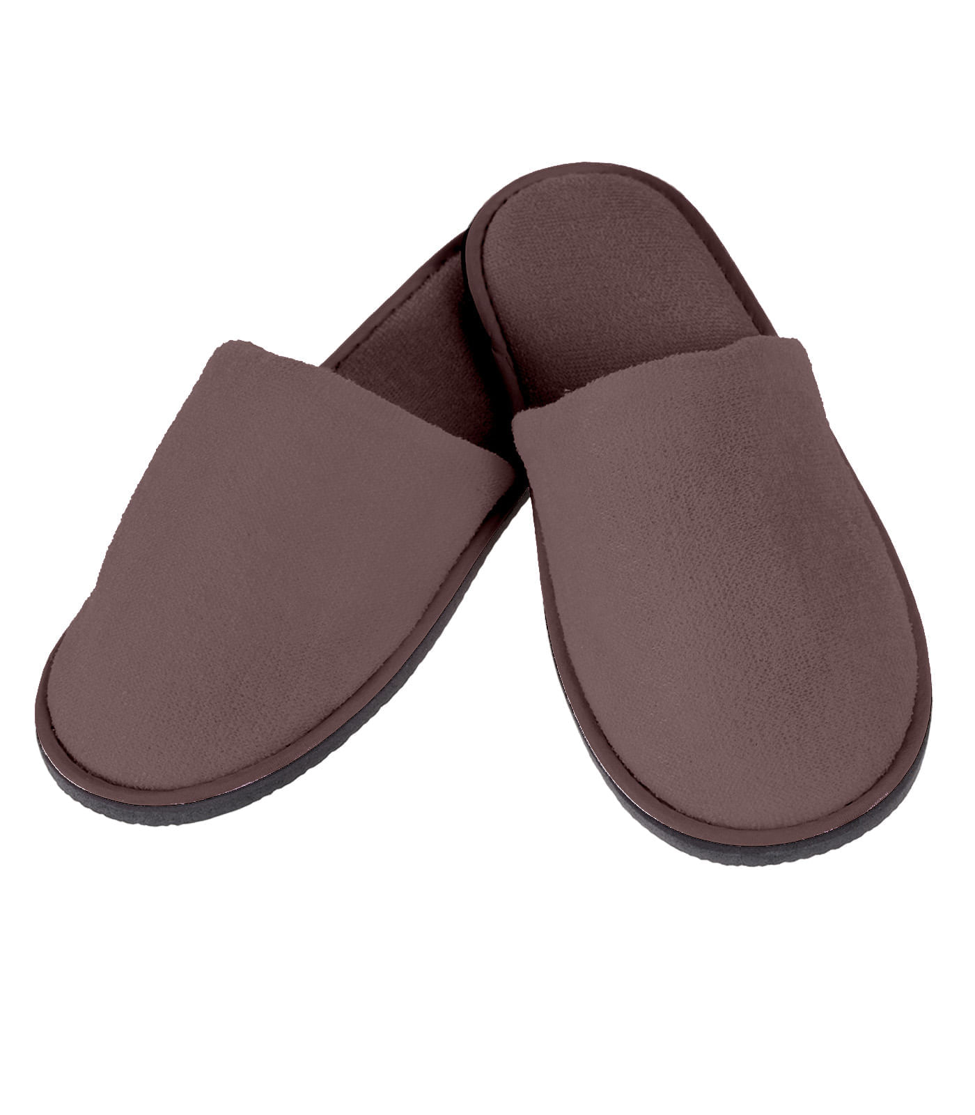 Miniatura Pantufa Feminina Em Plush Bene Casa Marrom 35/36
