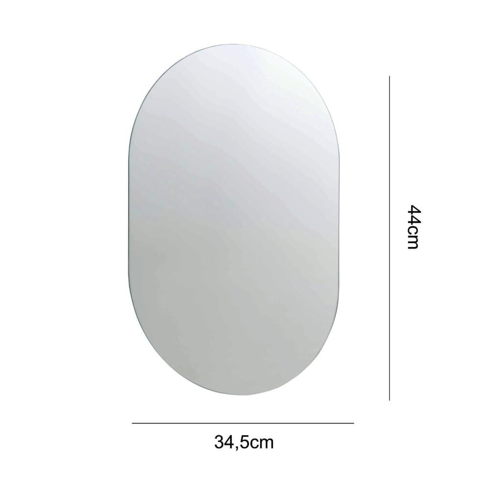 Miniatura Espelho Decorativo Oval 34,5x44cm Banheiro Espelho