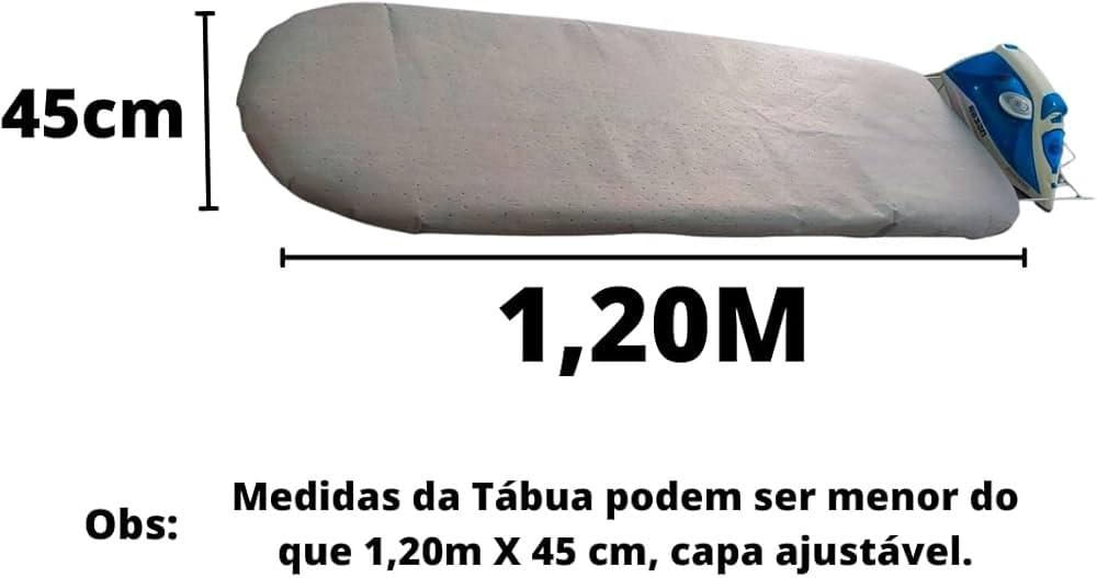 Miniatura Capa Forro Tábua Passar Roupa Térmico Ajustável 120X45Cm