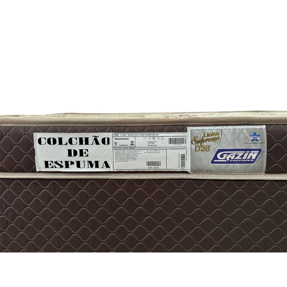 Colchão Casal de Espuma Gazin Supreme D28 138x188 Marrom Marrom