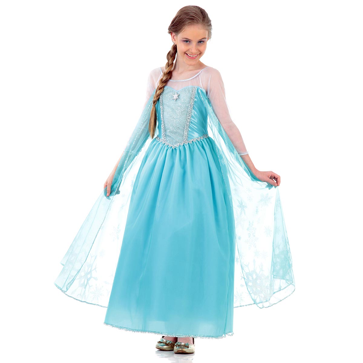 Miniatura Fantasia Elsa Frozen Vestido Infantil Luxo - Disney G