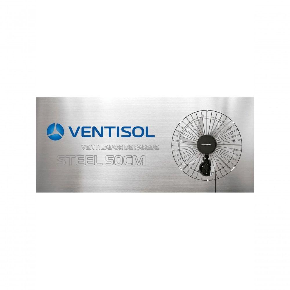 Miniatura Ventilador De Parede Ventisol Steel 50cm Preto Bivolt