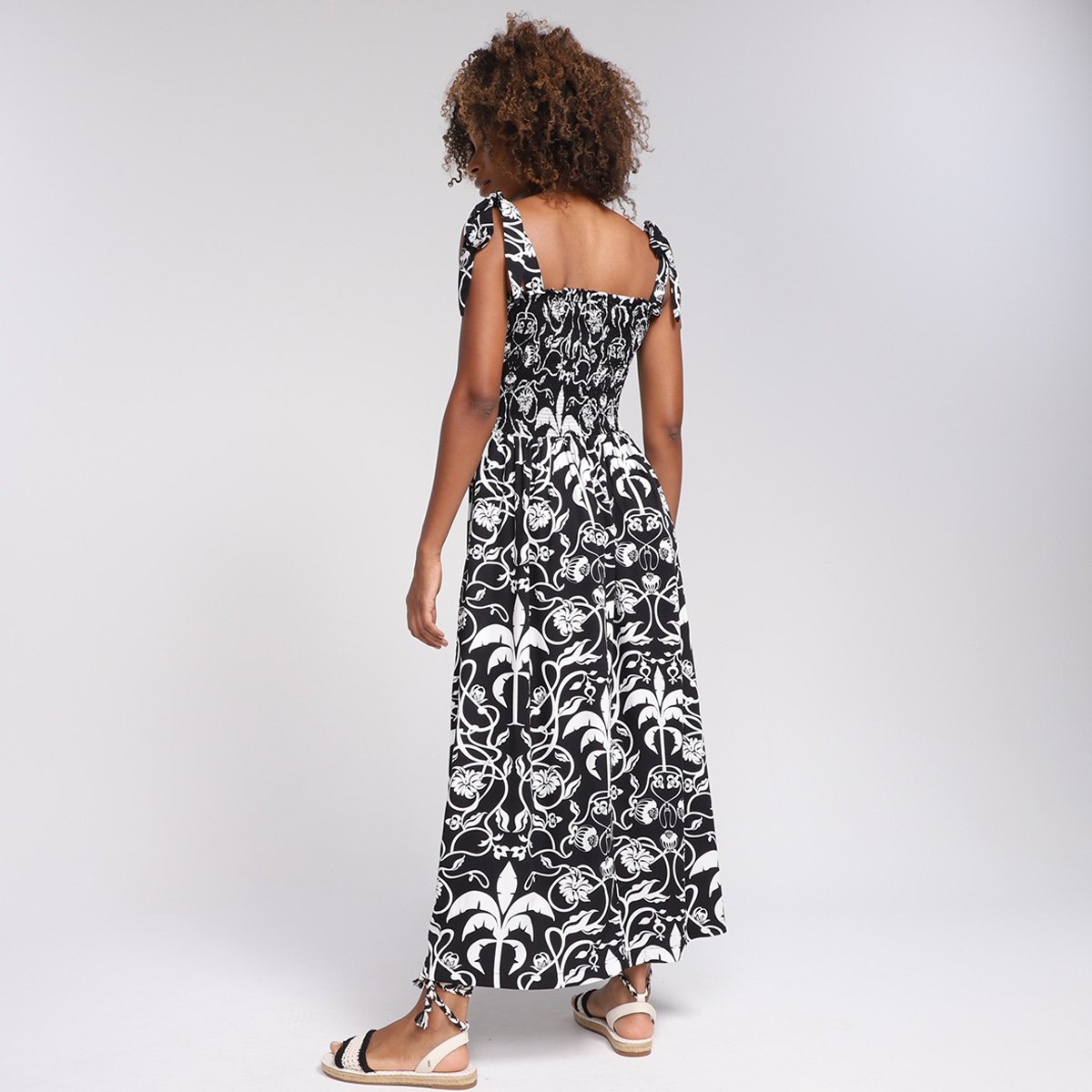 Miniatura Vestido All Is Love Midi Tropical Preto - G