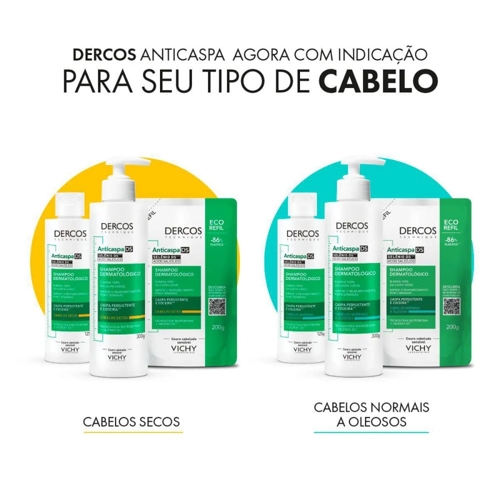 Shampoo Anticaspa Ds Vichy Dercos Oily Cabelos Normais a Oleosos 300g