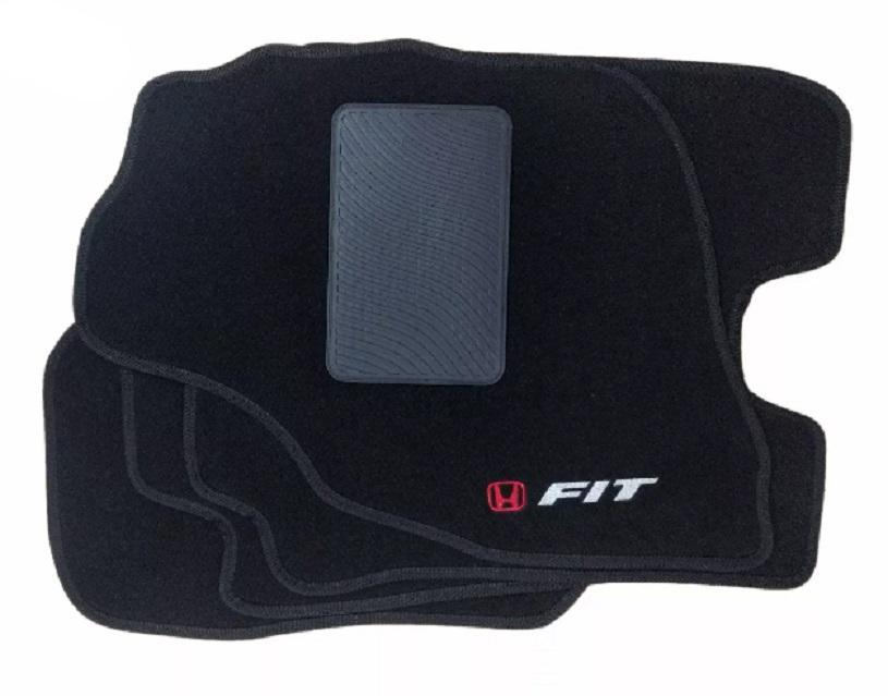 Miniatura Kit Tapete Carpete Honda Fit 2004 Até 2008 Preto Preto - Tapete automotivo - Honda - Borracha - Fit