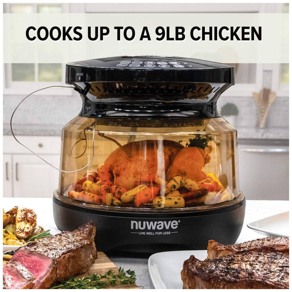 Fritadeira Elétrica Air Fryer 4L com Grade Superior Aprimorada e Painel Digital, 1500W, Nuwave, Preta 110v