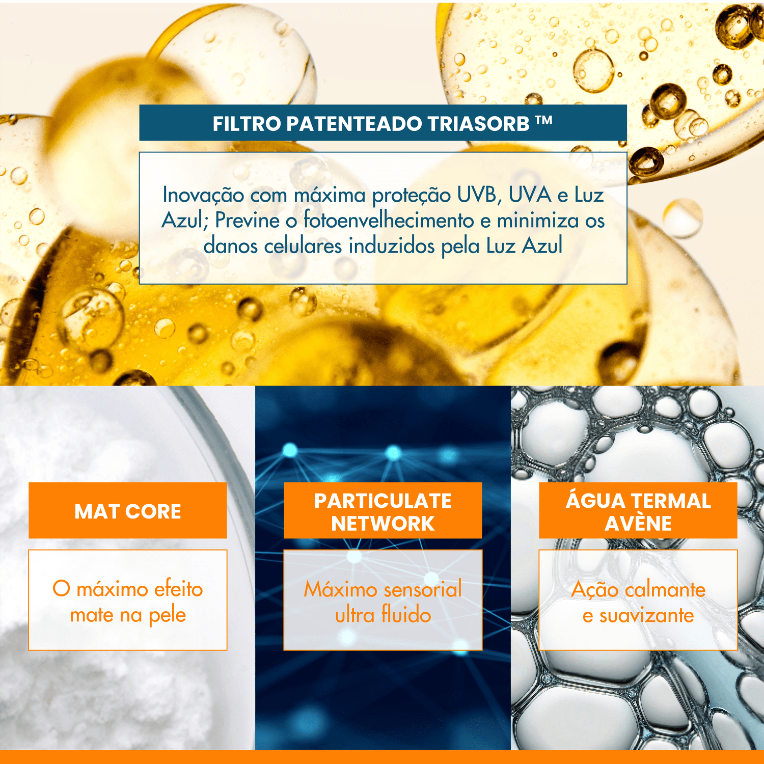 Miniatura Avène Mat Perfect Tri-Defense Ultra Fluido FPS 50 2.5 Médio/Médio Escuro - Protetor Solar Facial com Cor 40g