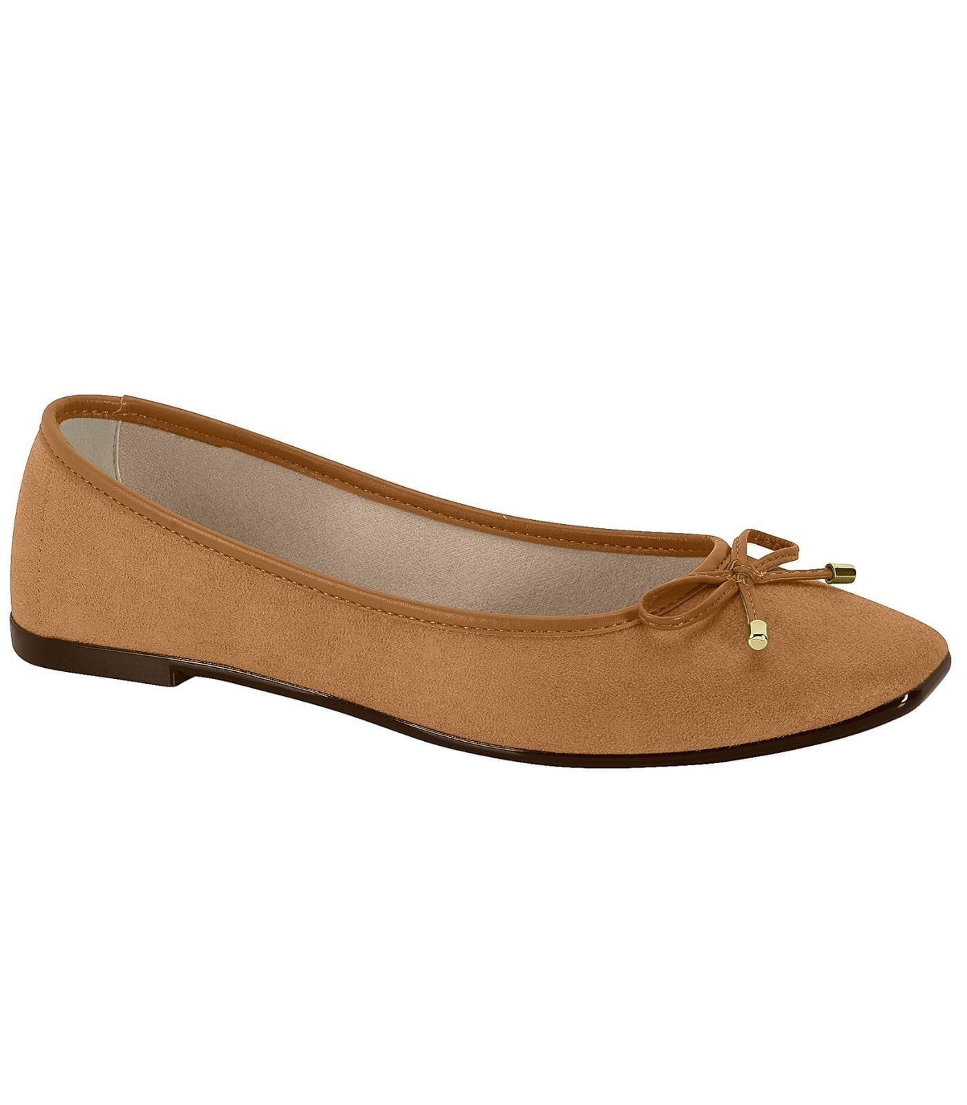 Miniatura Sapatilha Feminina Bico Redondo Com Laço Moleca Marrom 34