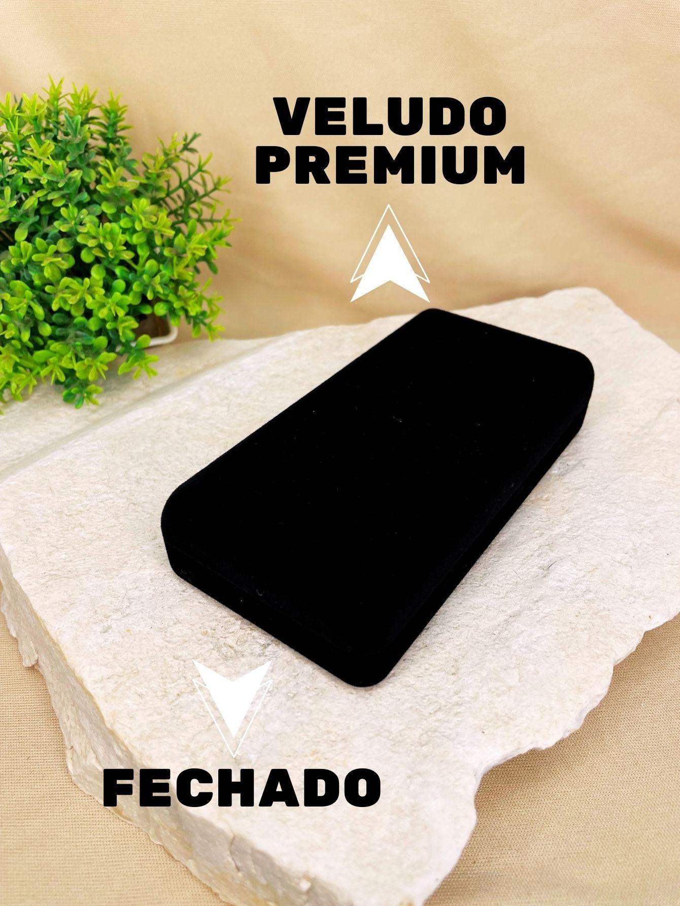 Miniatura Caixinha Estojo Veludo Preto 11Cmx60Cm Jóias Colar Brinco