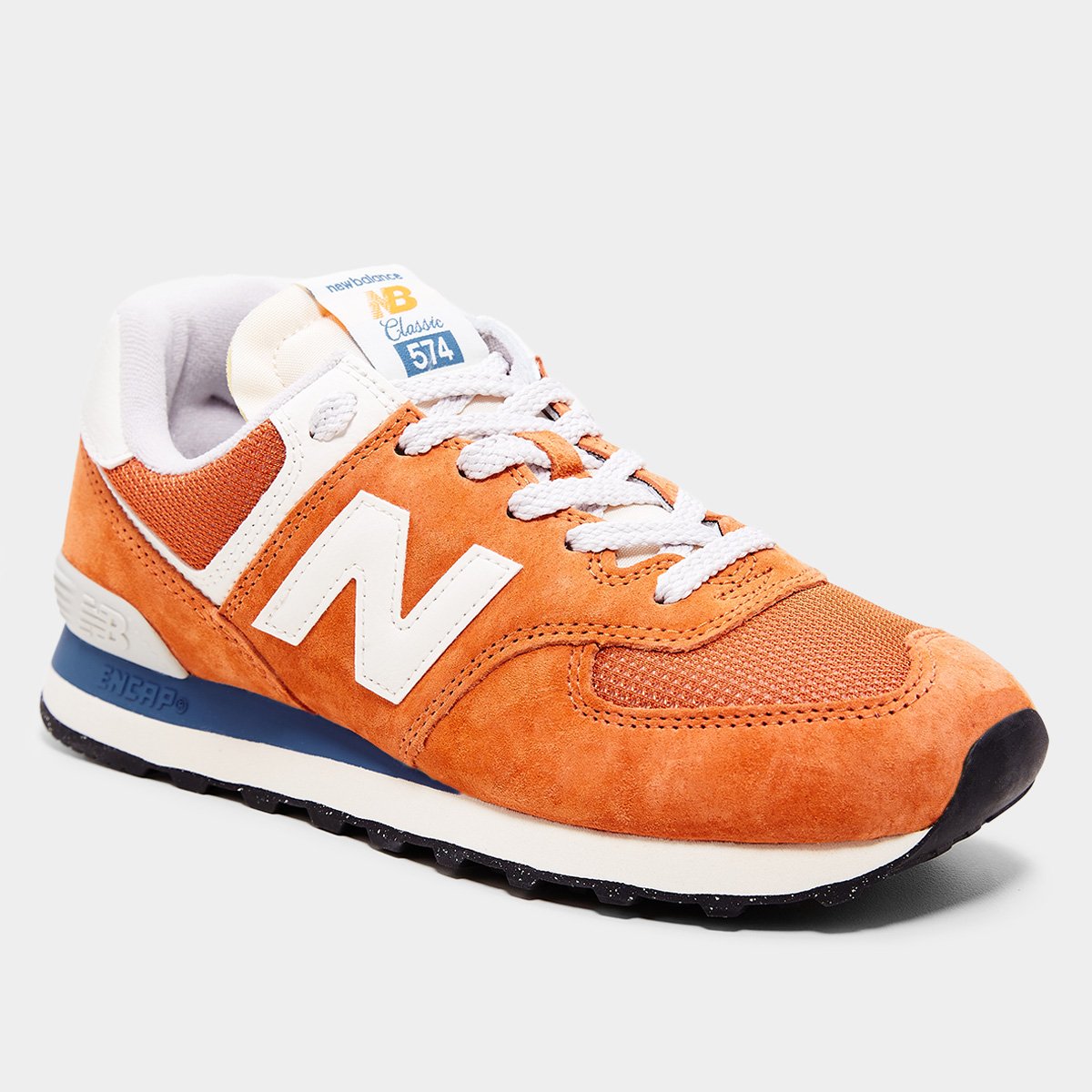 Miniatura Tênis New Balance 574 V2 Unissex Laranja+Branco - 40