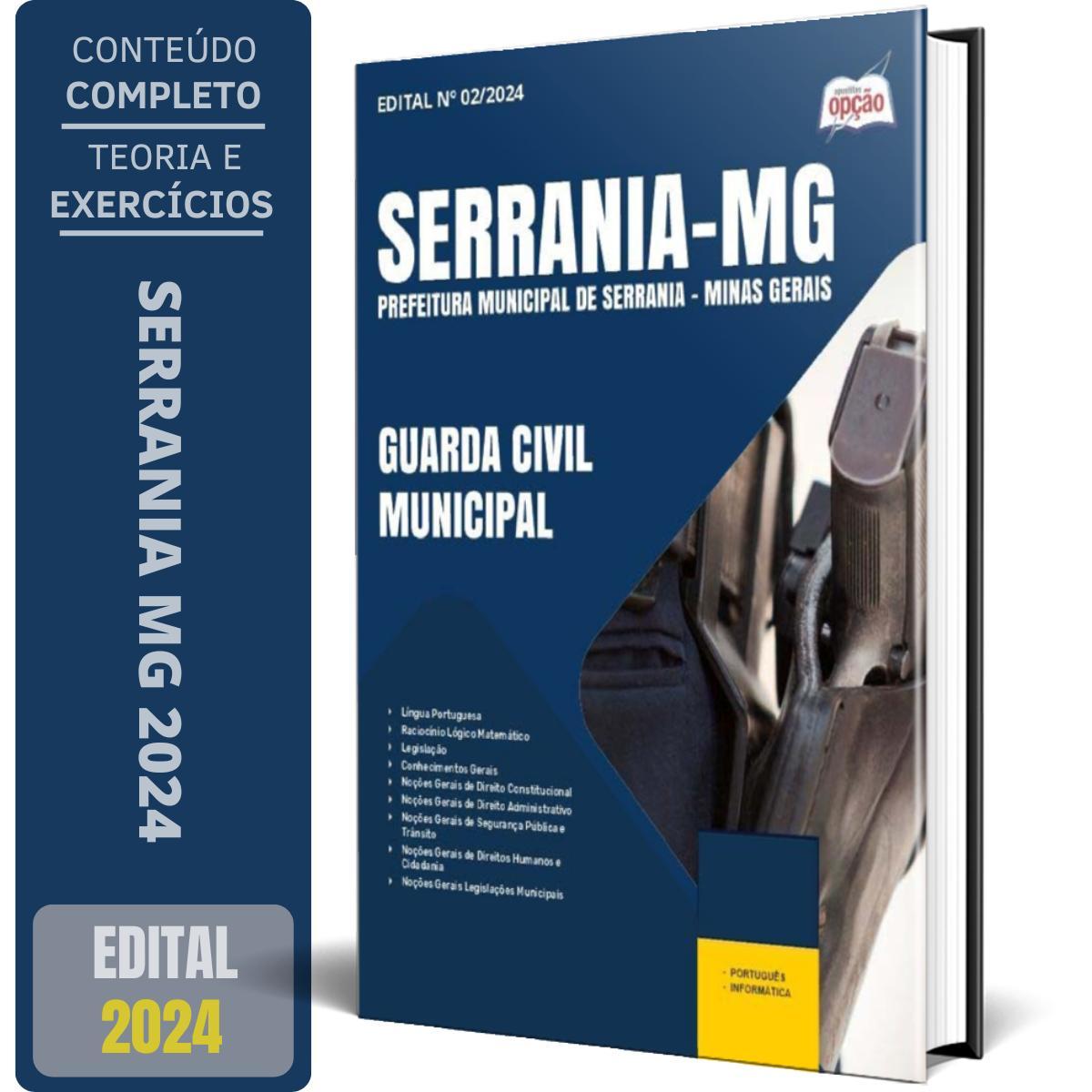 Miniatura Apostila Prefeitura Serrania Mg 2024 Guarda Civil Municipal