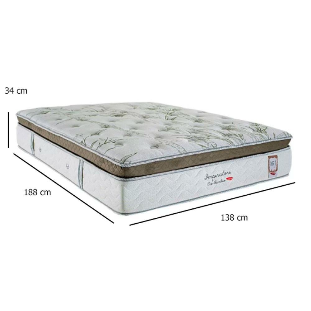 Miniatura Colchão Casal Molas Ensacadas 138x188x34cm Imperatore Eco Bambu Herval Verde