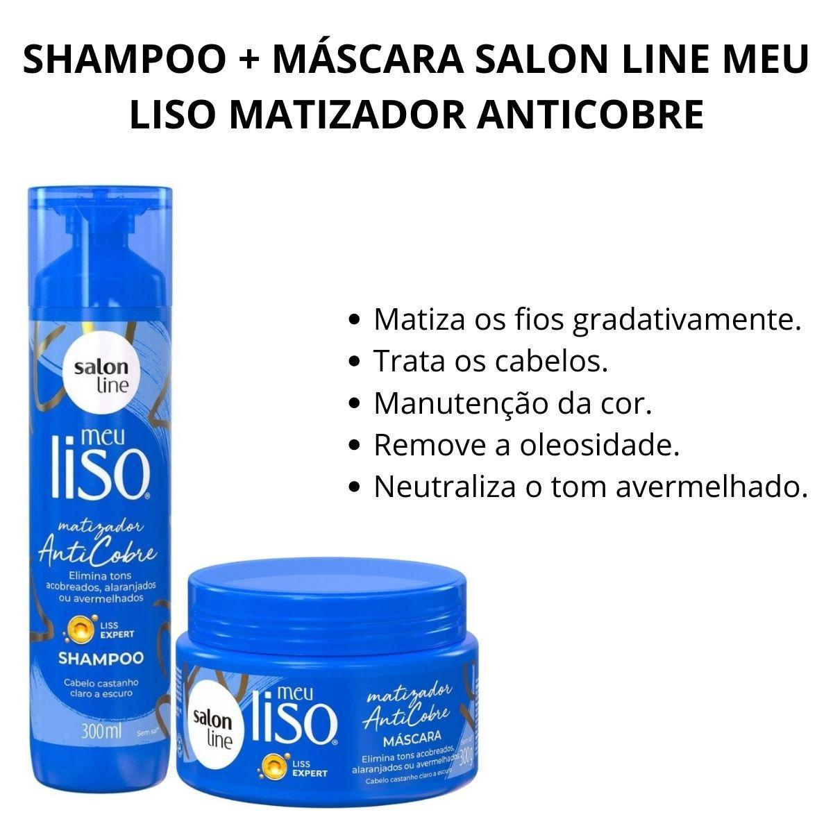 Miniatura Shampoo + Máscara Salon Line Meu Liso Matizador Anticobre