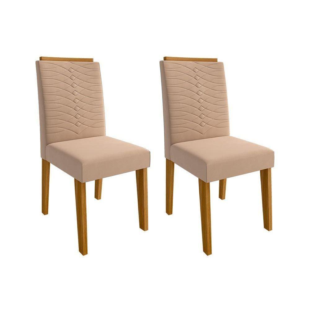 Miniatura Kit 2 Cadeiras Sala Jantar Clarice 2 Un Nature-suede Nude - Cimol