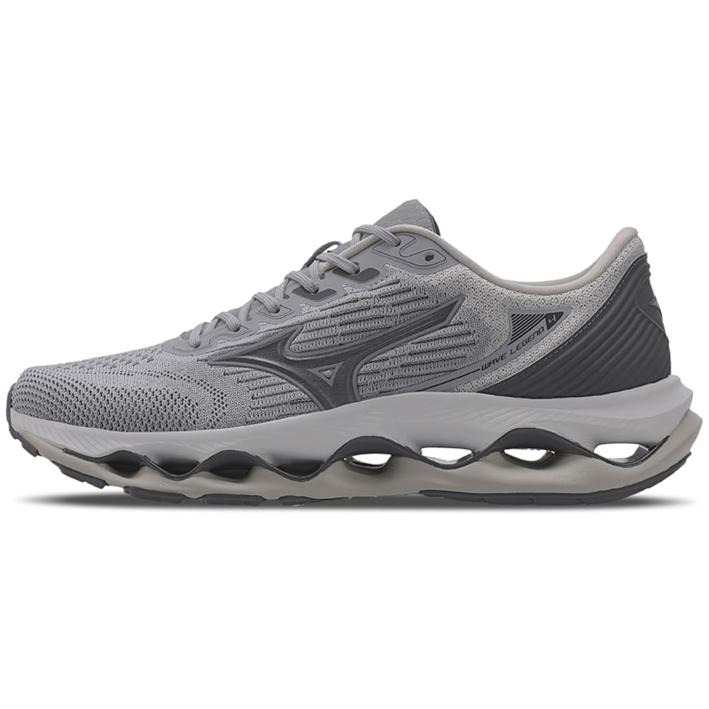 Miniatura Tênis de Corrida Masculino Mizuno Wave Legend 4 Cinza - 38