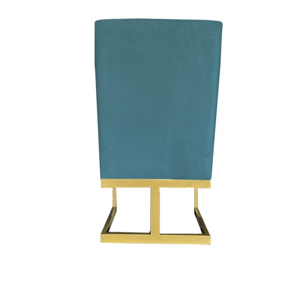 Miniatura Cadeira Para Sala De Jantar Ana Base De Ferro Suede Azul Tiffany D'classe Decor