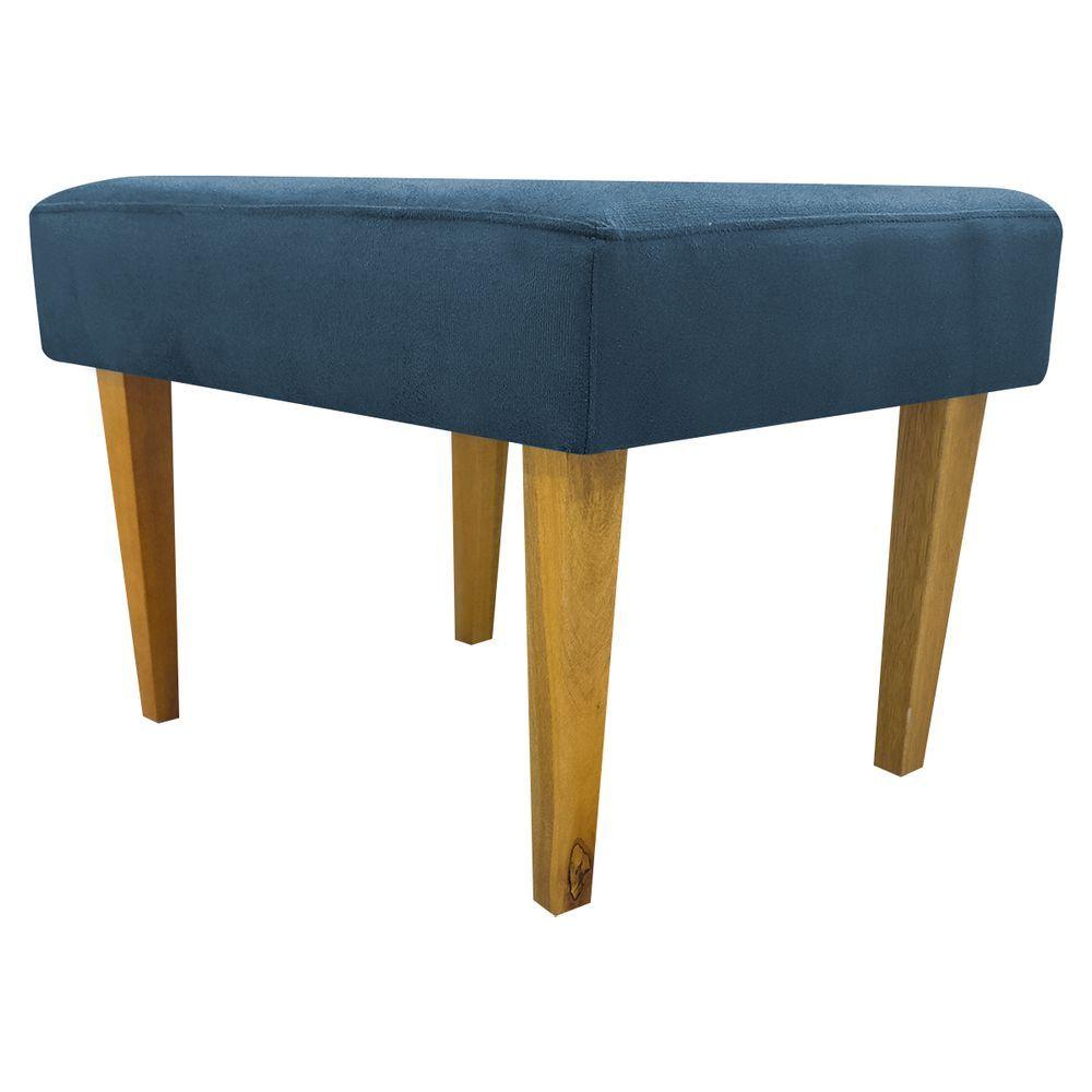 Miniatura Puff Decorativo Retangular Para Sala Recepção Charme Pé Trapézio Suede Cores