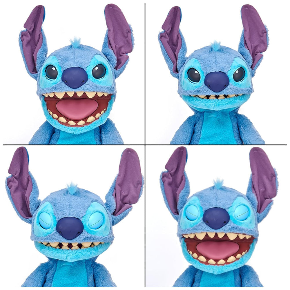 Pelúcia Stitch Interativa e Realista com 100 Combinações de Ação e Som, Sensor de Toque no Nariz e Muito Mais, Wow Stuff