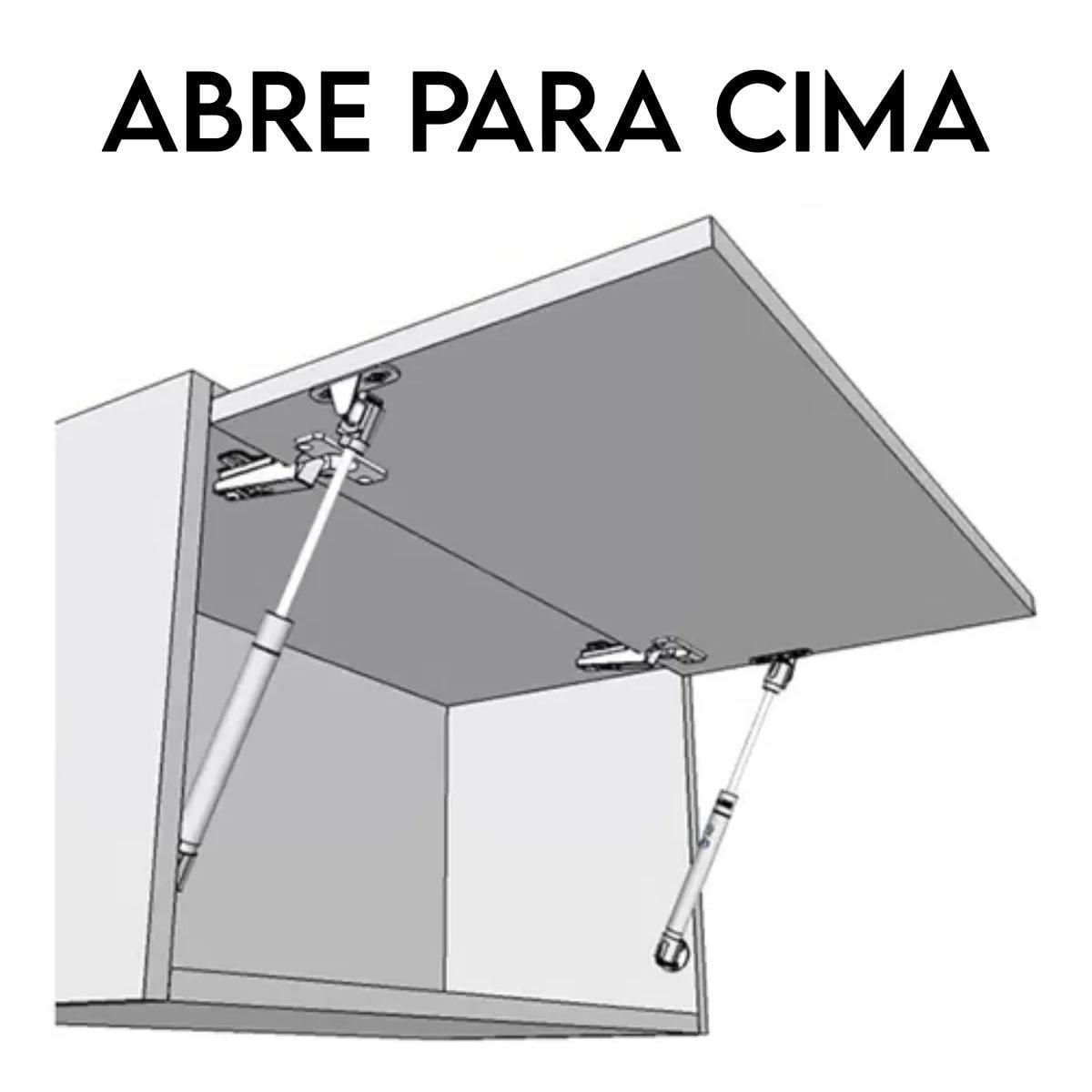 Miniatura Pistão A Gás 245Mm 60N 6Kg Para Porta De Armário Basculante