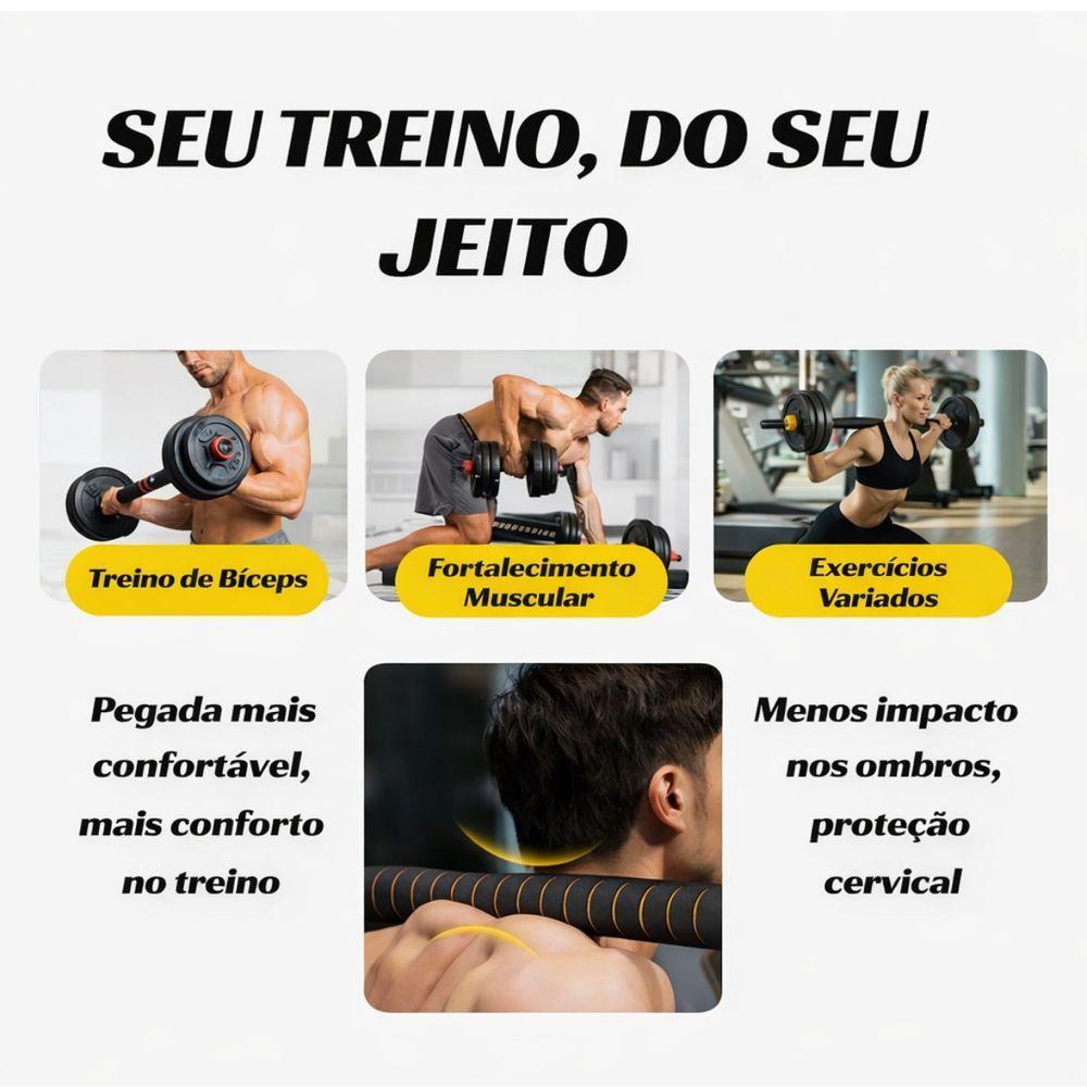 Kit Halteres De Anilhas E Barras Fitness 20kg