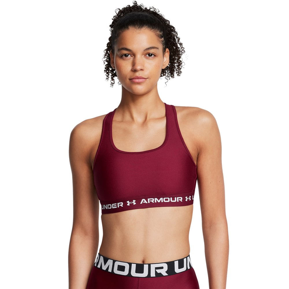 Miniatura Top de Treino Feminino Under Armour Crossback Mid GG Vermelho