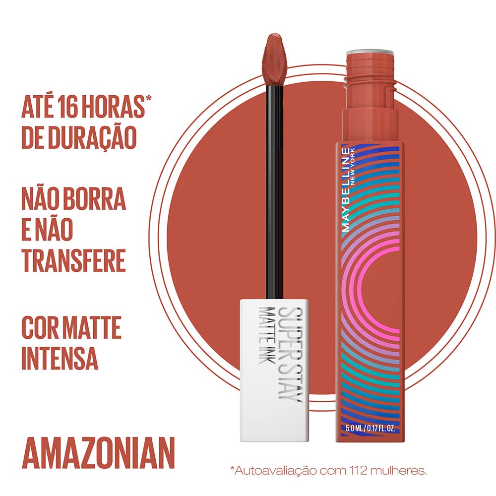 Miniatura Batom Líquido Super Stay Maybelline - Matte Ink Music Collection Amazonian