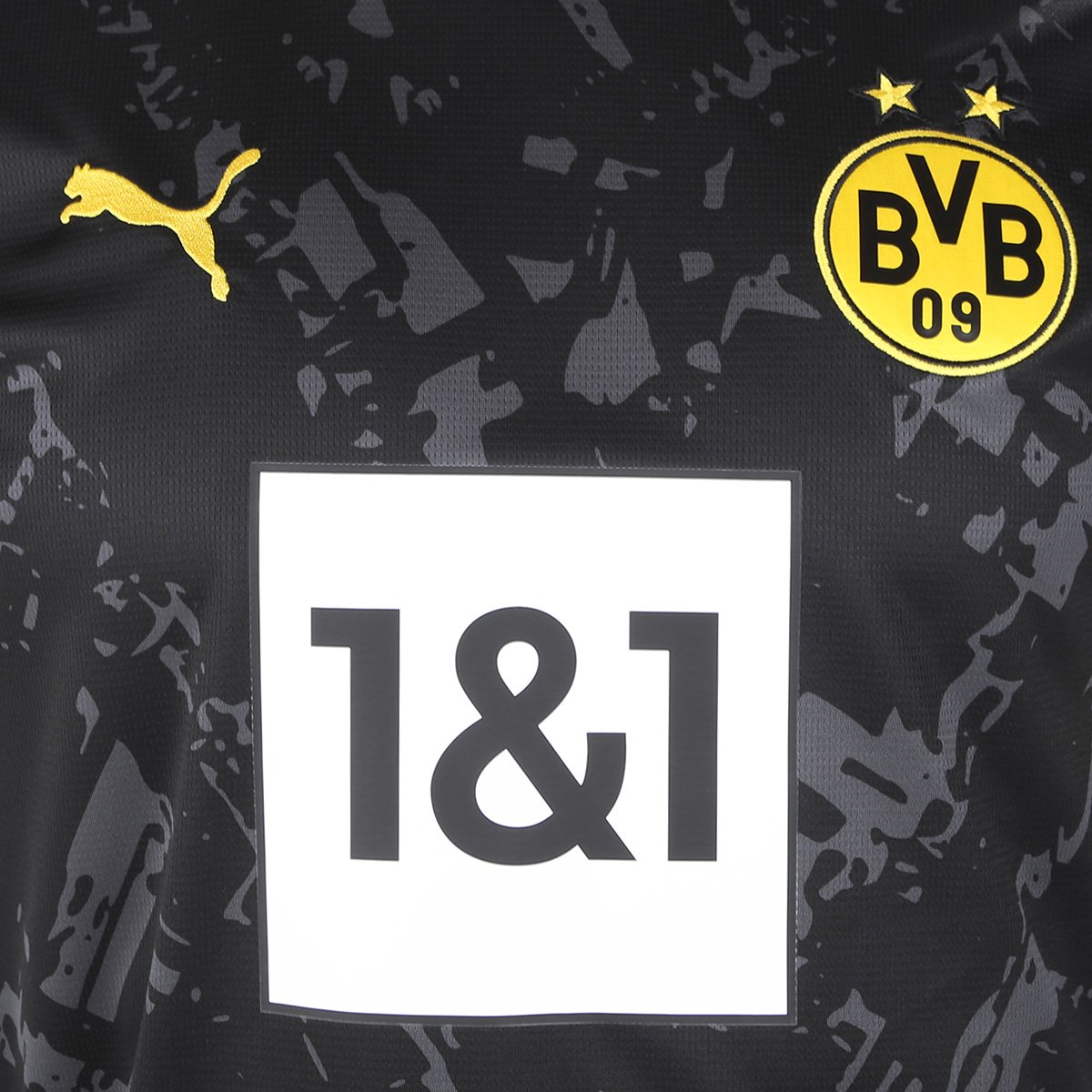 Miniatura Camisa Borussia Dortmund Away 23/24 s/nº Torcedor Puma Masculina Preto+Amarelo - EEGG