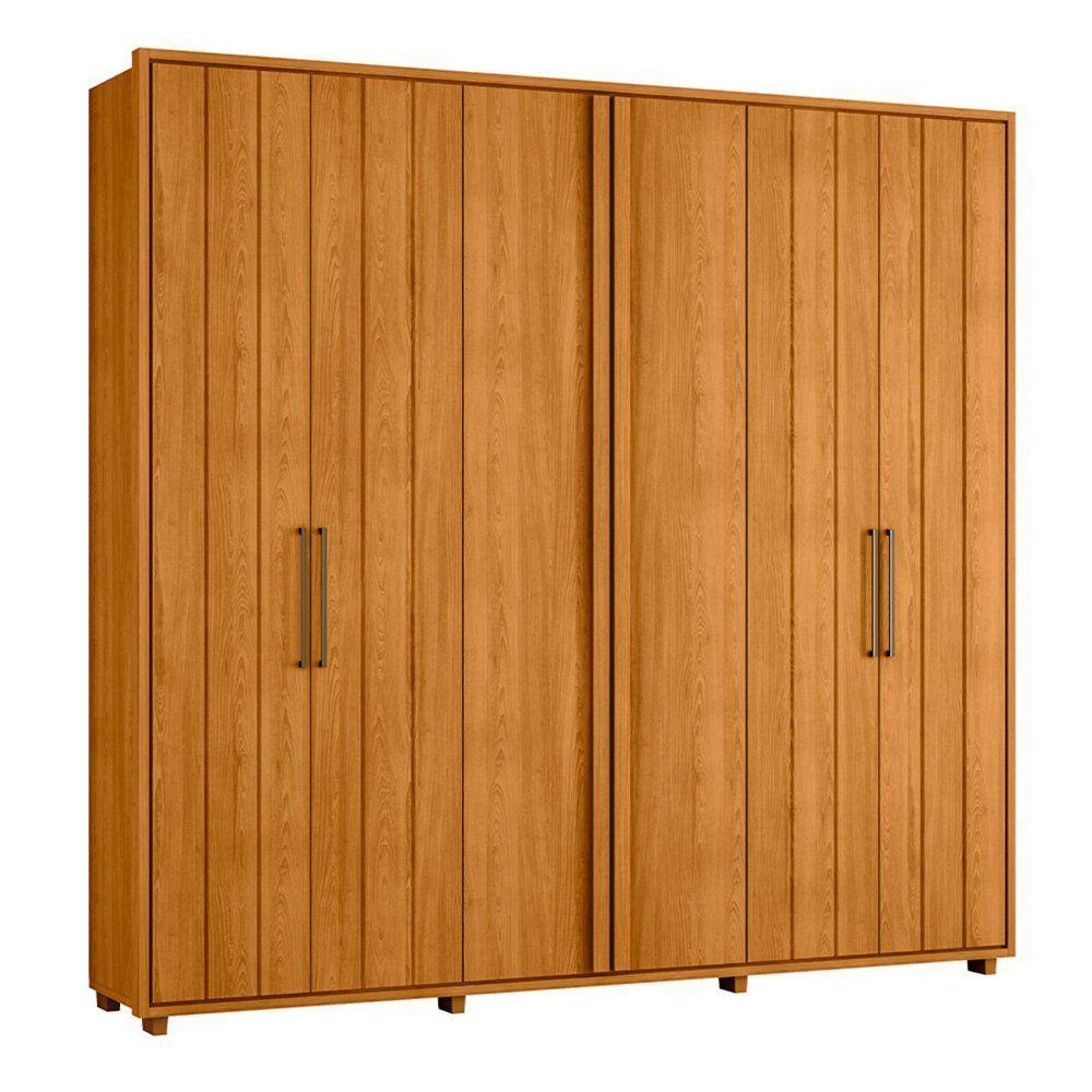 Miniatura Guarda-roupa Casal Miró Ripado Com Escada 6 Portas 4 Gavetas - 7 Decor Cinamomo