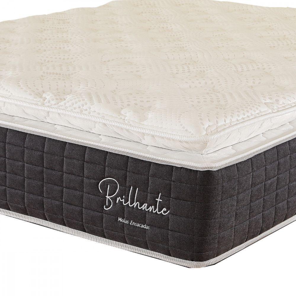 Miniatura Colchão King Brilhante 193x203x30cm Mola Ensacada Prorelax Grafite Com Branco