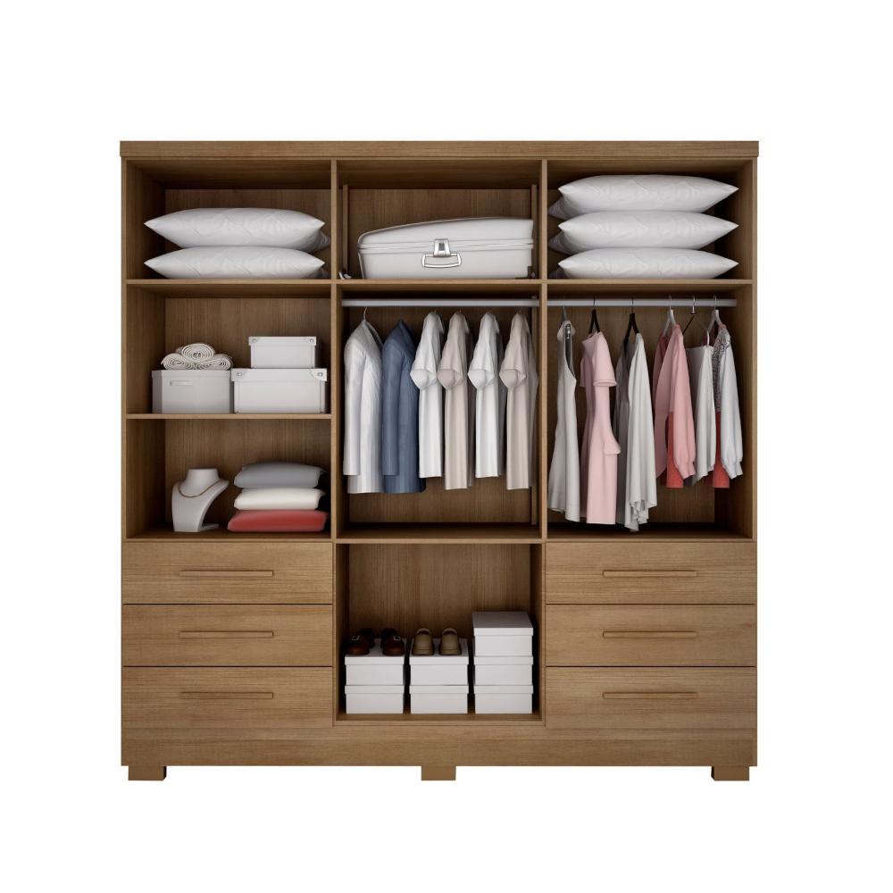 Miniatura Guarda Roupa Casal MDP Dakar 6Pts 6gav Guarda Roupa Casal 6 Portas 6 Gavetas Dakar Novo Horizonte Cumaru Fendi