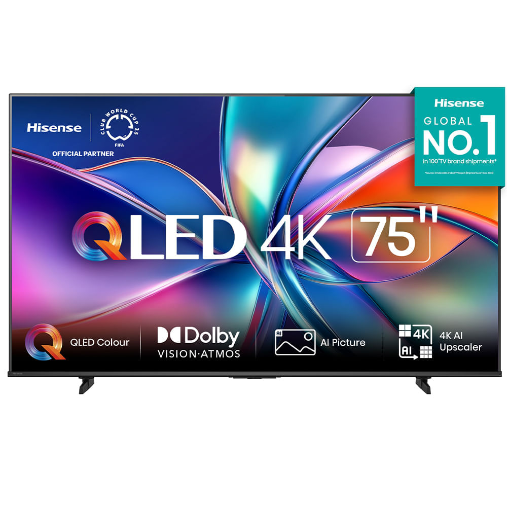 Smart TV 4K Hisense QLED 75” Polegadas com Dolby Vision, Dolby Atmos, HDR10+ e Wi-Fi - 75Q7QG