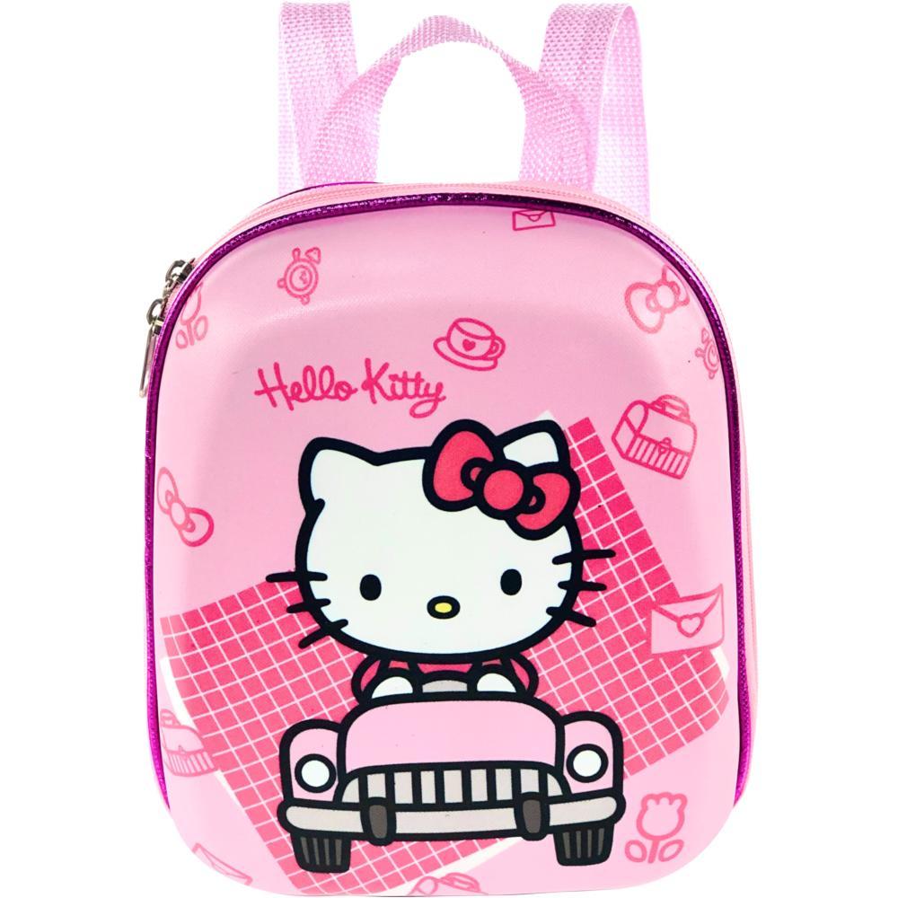 Kit Mochila De Rodinhas E Lancheira 3D Hello Kitty Carro
