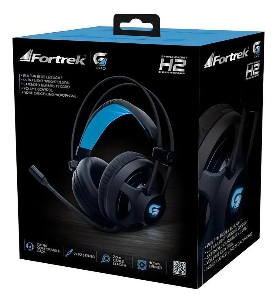 Fone De Ouvido Gamer Fortrek Headset H2 Pro Over Led Azul Co