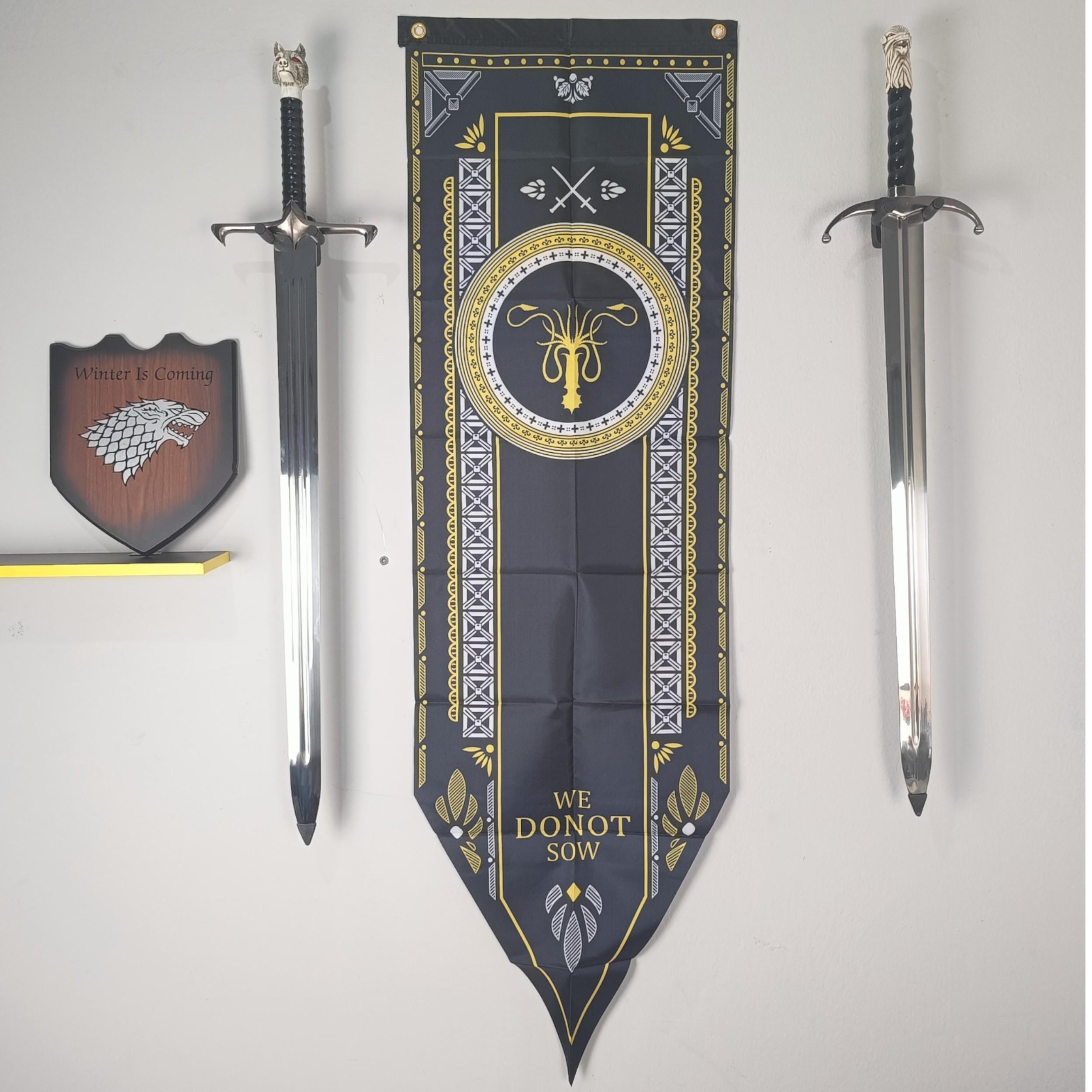 Miniatura Bandeira Flâmula Com Brasão Casa Greyjoy Game Of Thrones
