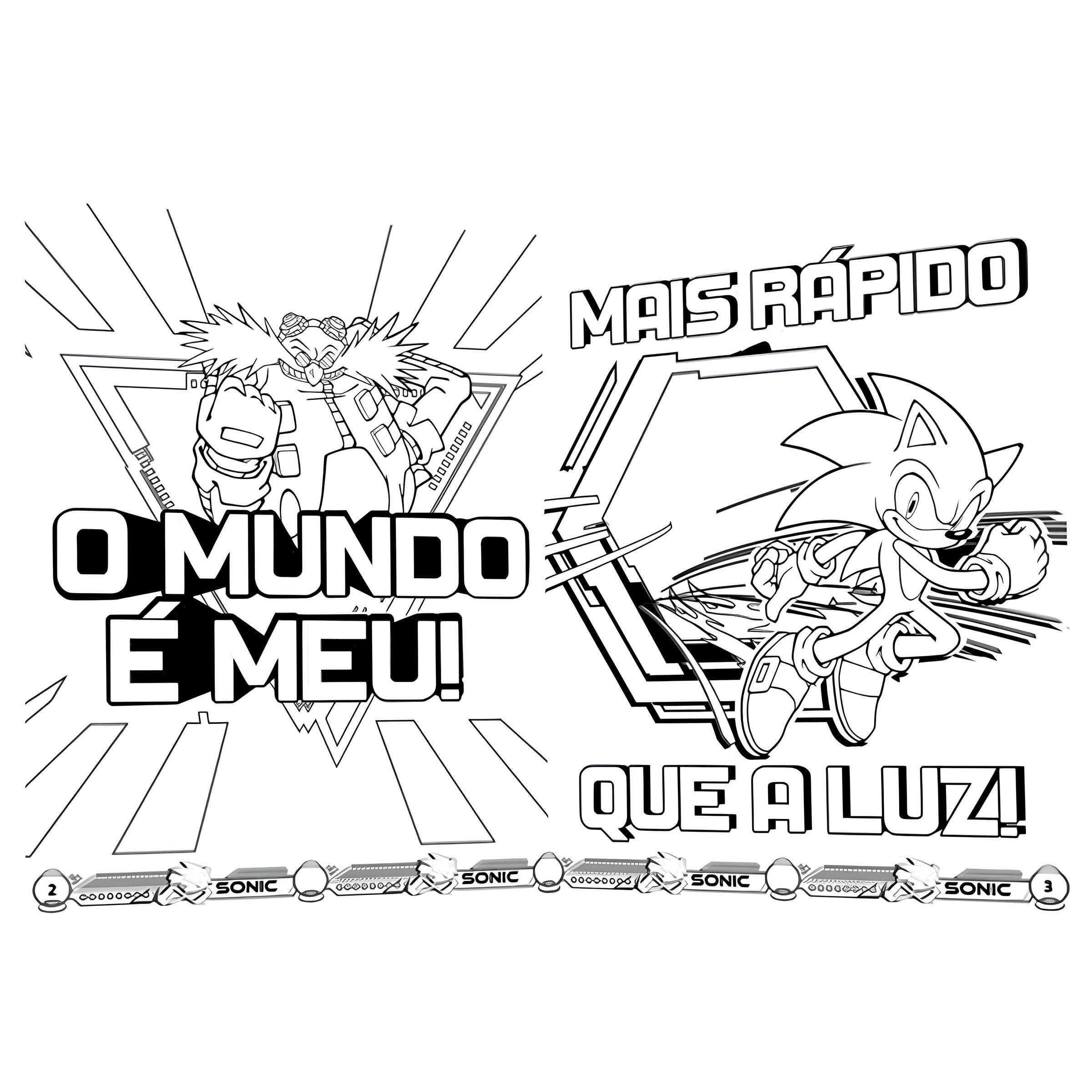 Miniatura Mega Kit Sonic Para Ler Colorir E Brincar Infantil Com Jogo