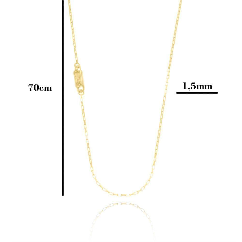 Miniatura Cordão Tijolinho Banhado A Ouro Mais Pingente