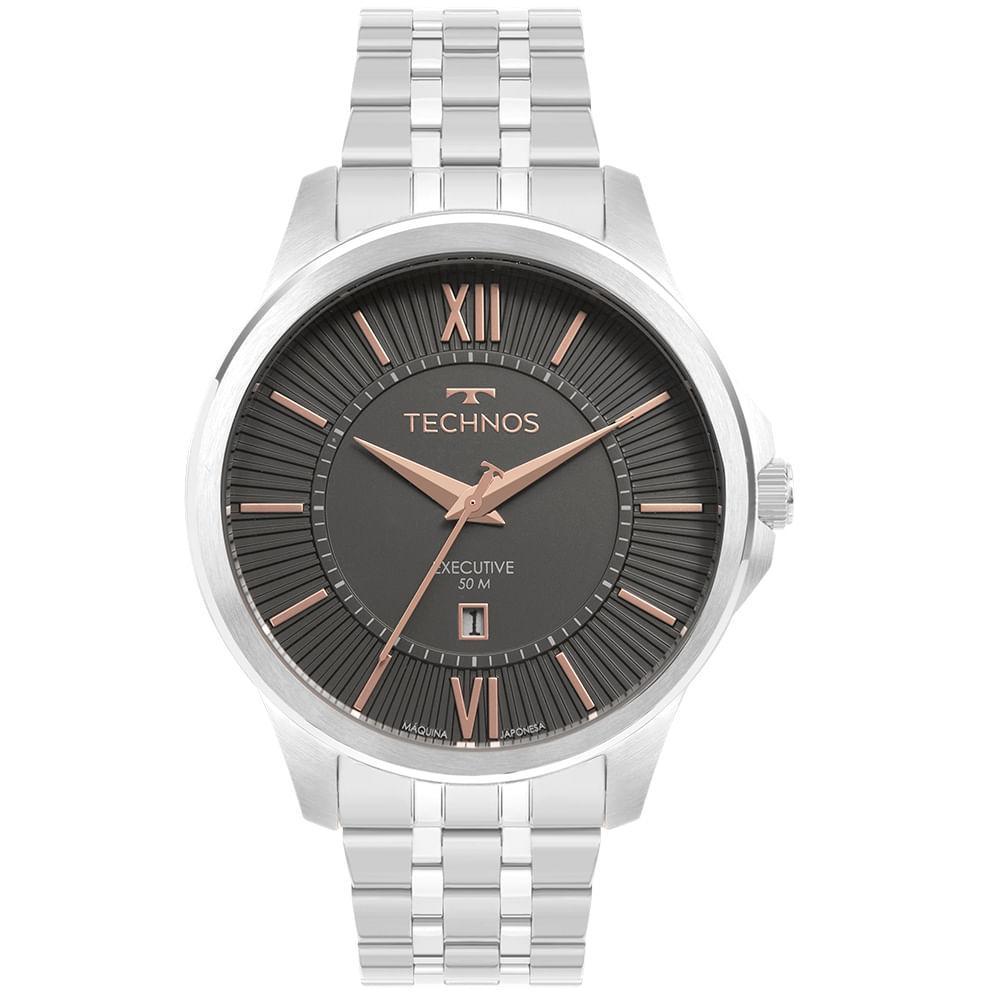 Miniatura Relógio Masculino Technos Executive Prata - 2117Lfc/1F